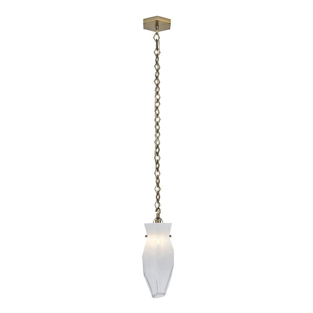 Bolsa 6.5-in 1 Light (40-watt) Winter Brass Pendant. Picture 1