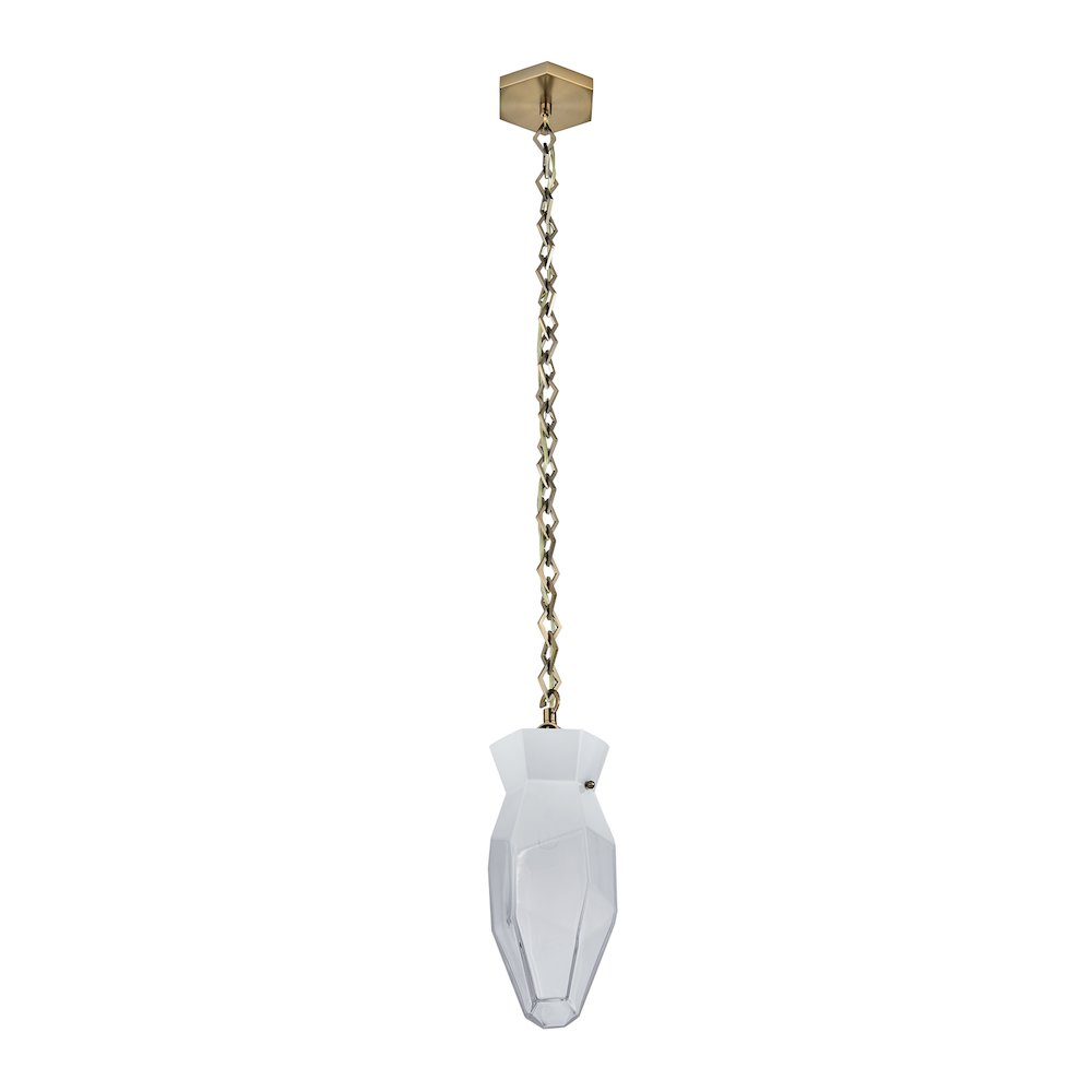Bolsa 6.5-in 1 Light (40-watt) Winter Brass Pendant. Picture 5