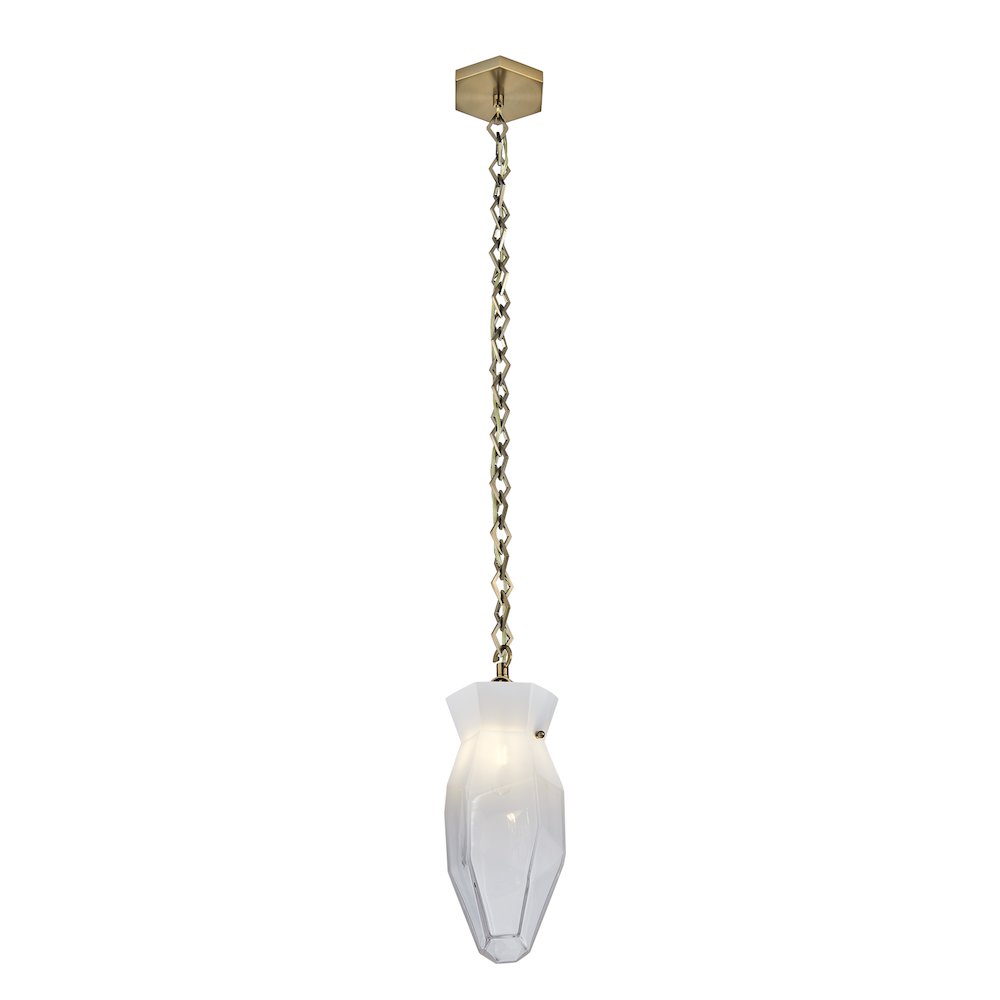 Bolsa 6.5-in 1 Light (40-watt) Winter Brass Pendant. Picture 6