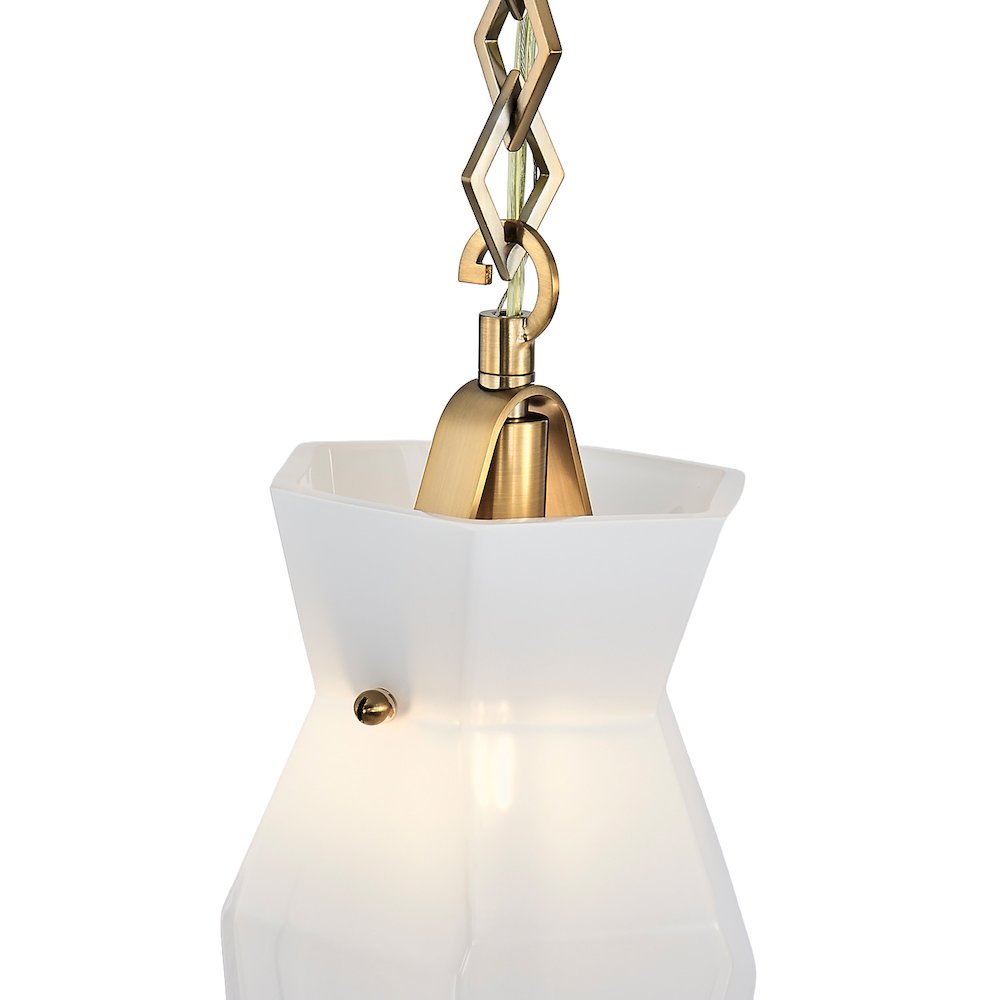 Bolsa 6.5-in 1 Light (40-watt) Winter Brass Pendant. Picture 2
