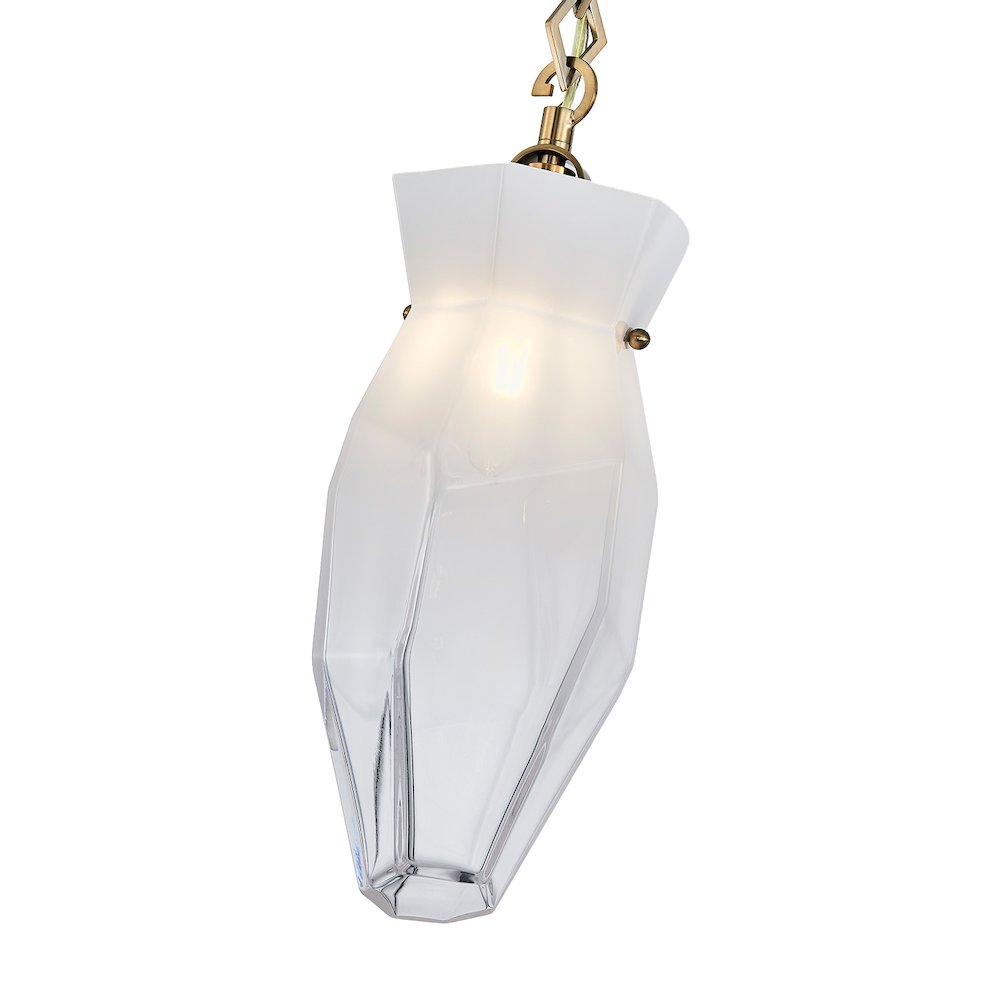 Bolsa 6.5-in 1 Light (40-watt) Winter Brass Pendant. Picture 3