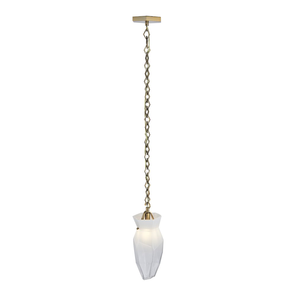 Bolsa 6.5-in 1 Light (40-watt) Winter Brass Pendant. Picture 7