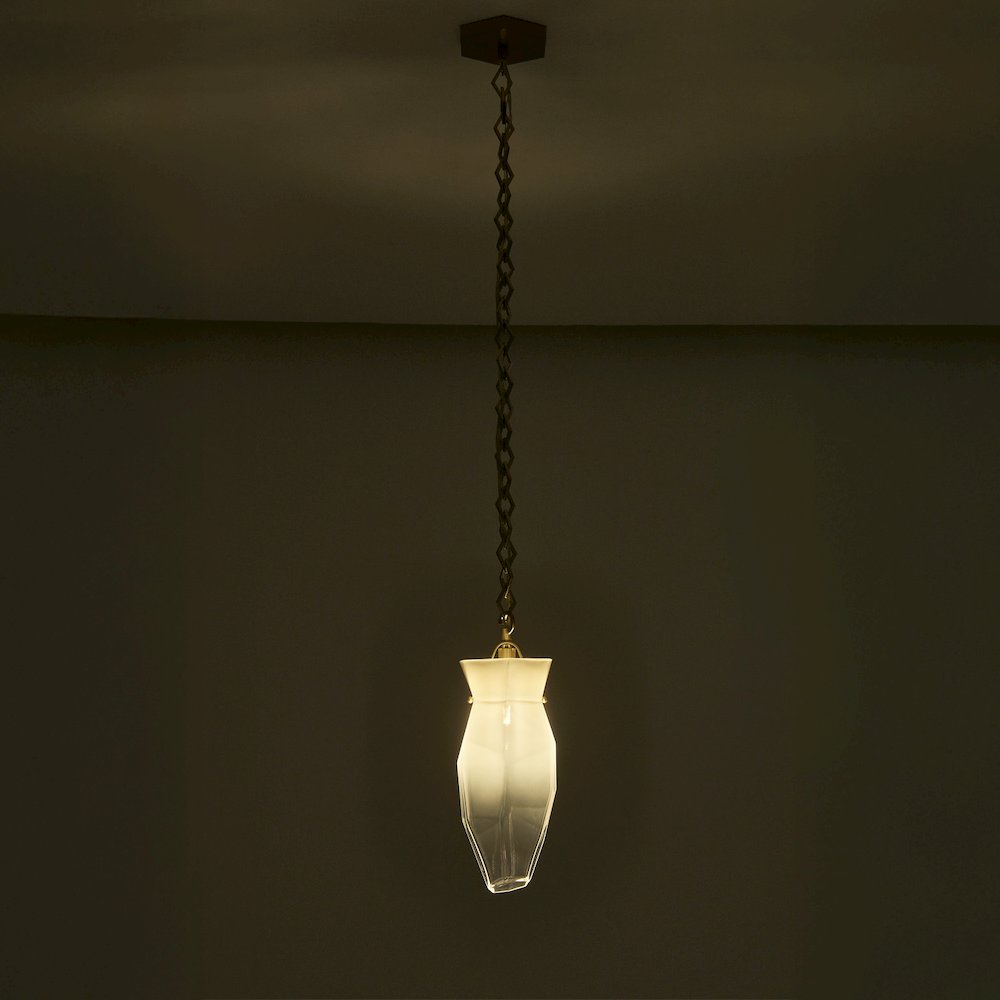Bolsa 6.5-in 1 Light (40-watt) Winter Brass Pendant. Picture 8