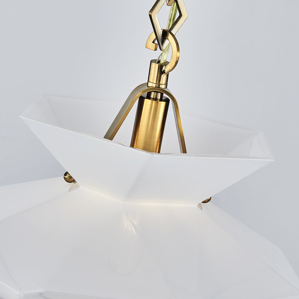 Bolsa 12-in 1 Light (40-watt) Winter Brass Pendant. Picture 6