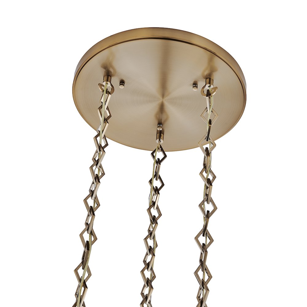 Bolsa 21.25-in 3 Light (40-watt) Winter Brass Chandelier. Picture 4