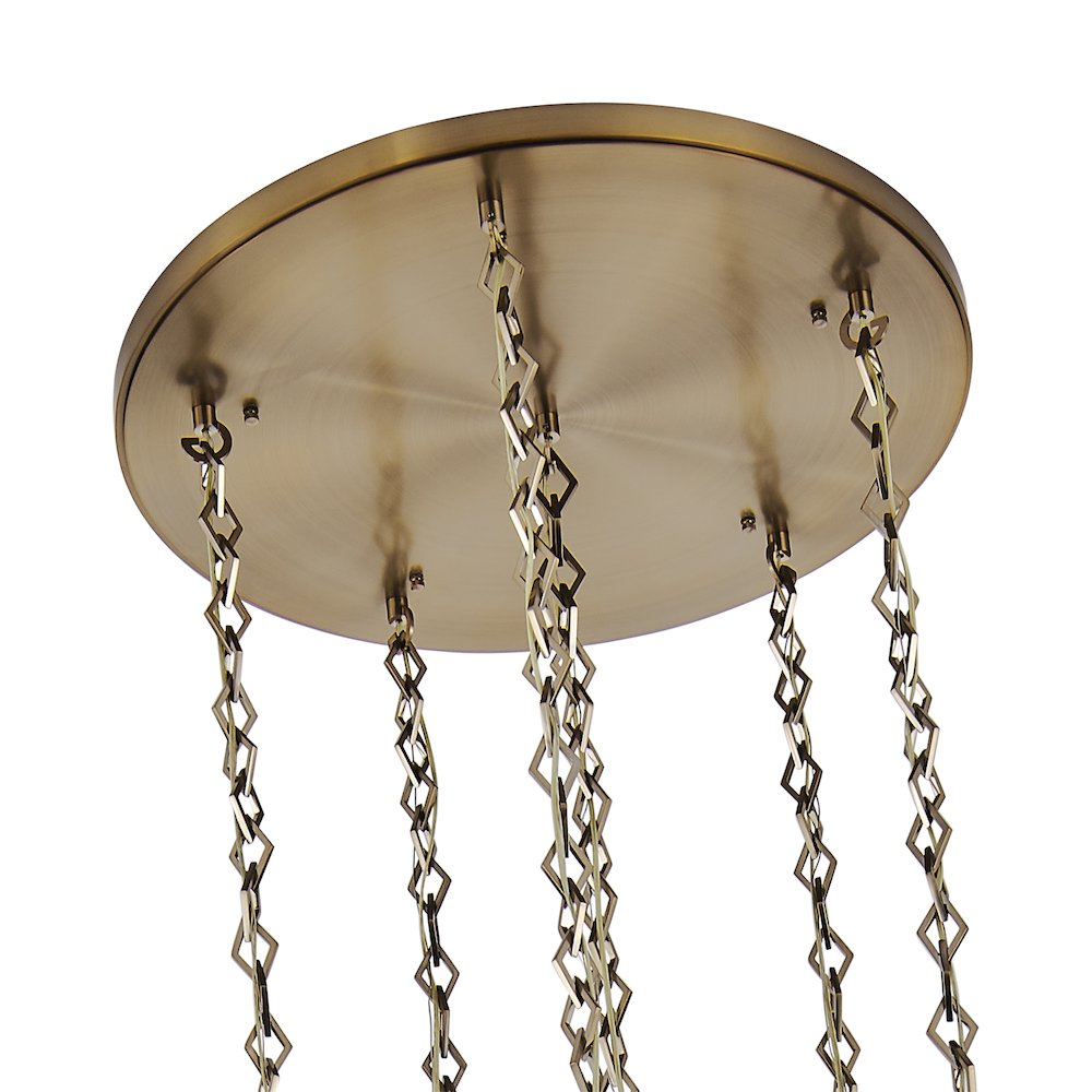Bolsa 31-in 6 Light (40-watt) Winter Brass Chandelier. Picture 4