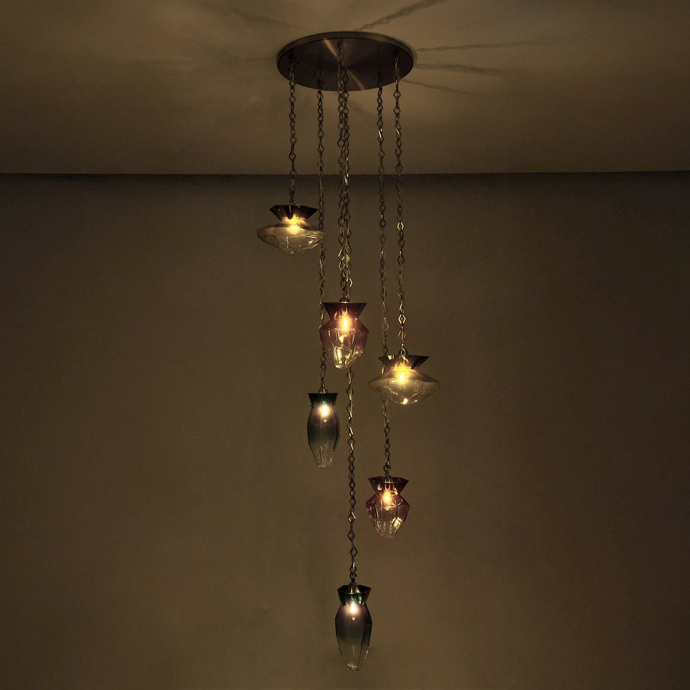 Bolsa 31-in 6 Light (40-watt) Winter Brass Chandelier. Picture 12