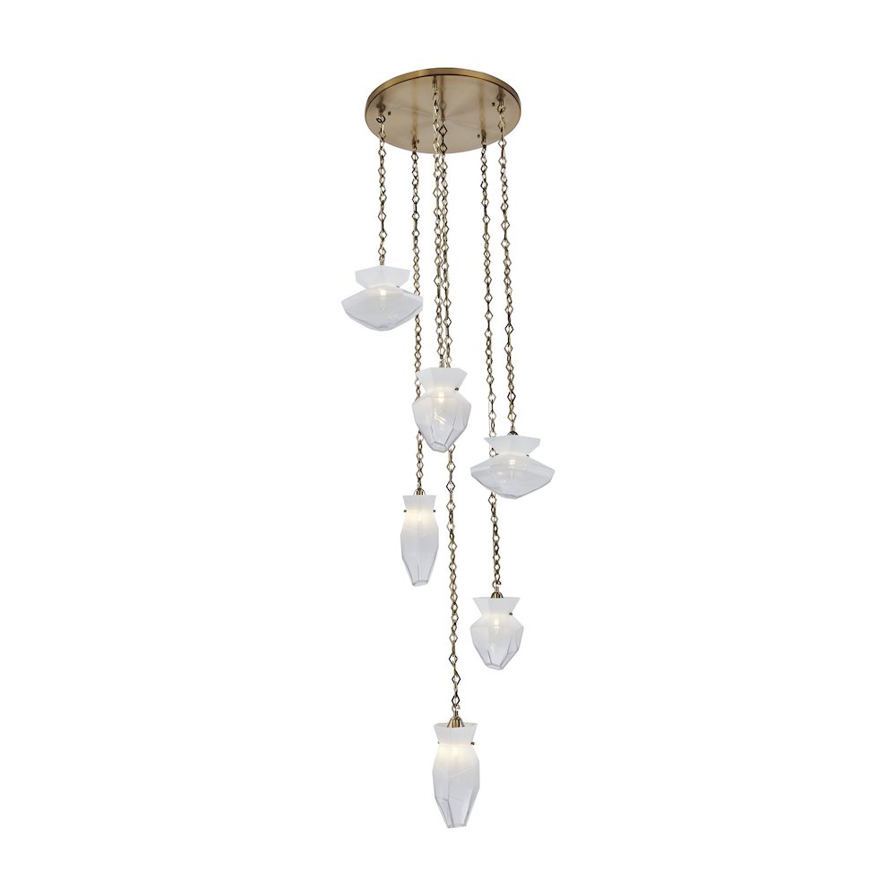 Bolsa 21.25-in 3 Light (40-watt) Winter Brass Chandelier. Picture 2