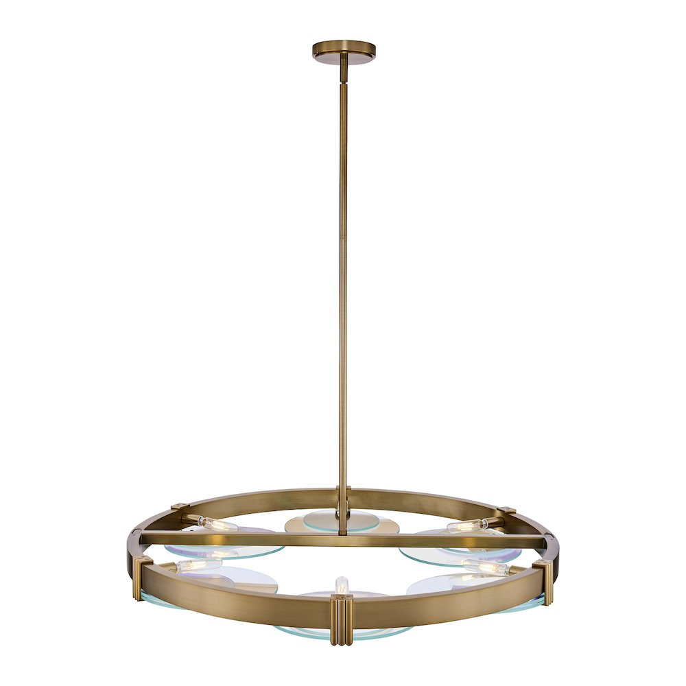 Optics 36-in 6 Light (6-watt) Winter Brass Chandelier. Picture 20