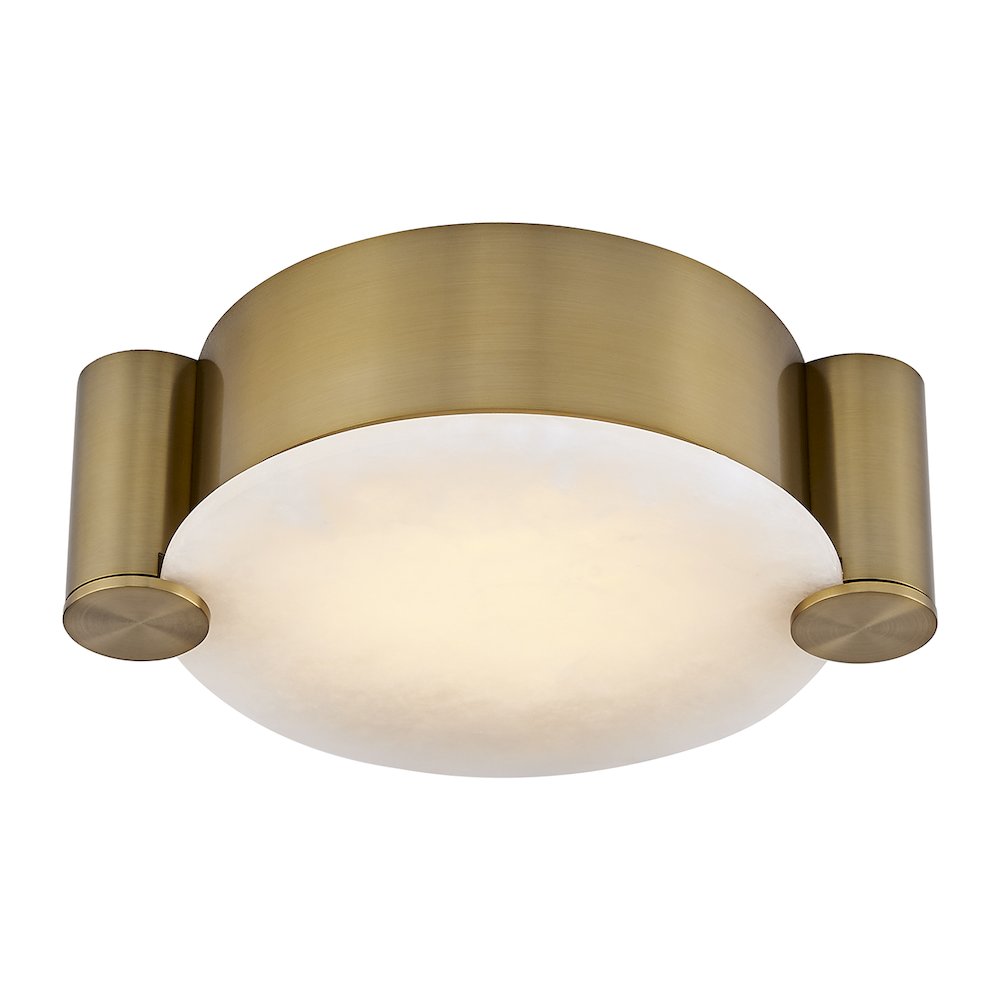 Lumba 14-in (12-watt) LED Winter Brass Flush Mount. Picture 1
