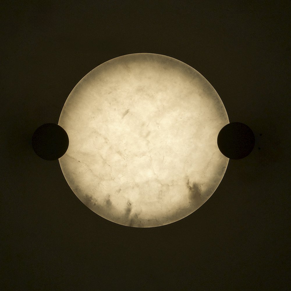 Lumba 14-in (12-watt) LED Winter Brass Flush Mount. Picture 7