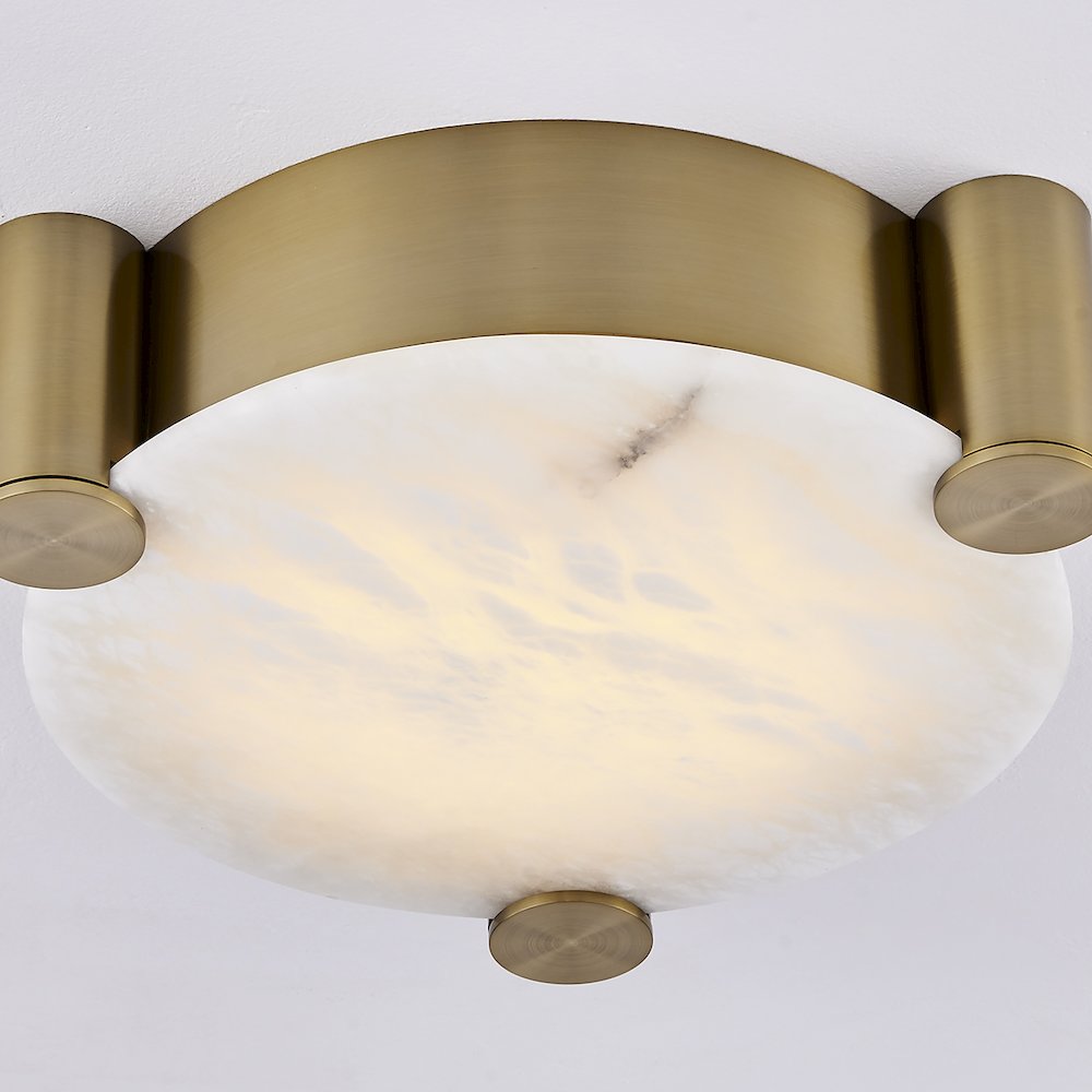 Lumba 17-in (23-watt) LED Winter Brass Flush Mount. Picture 6