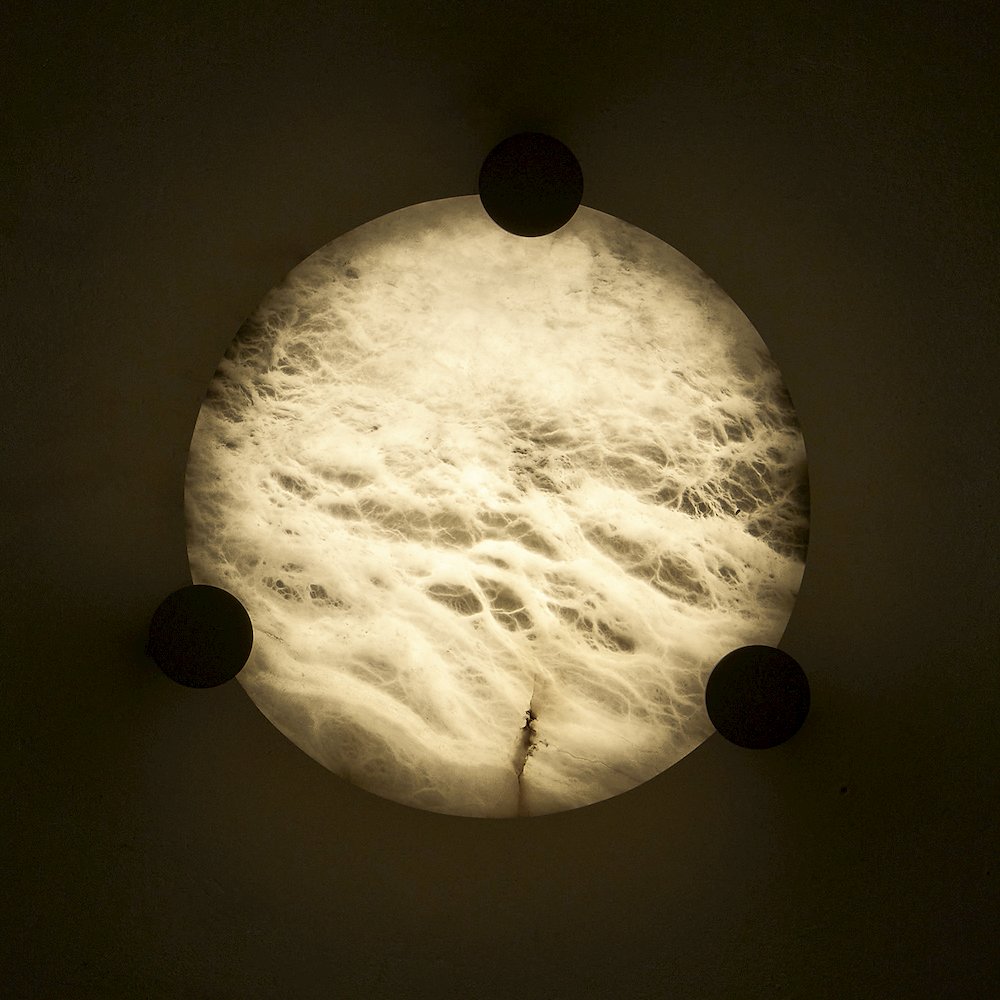 Lumba 17-in (23-watt) LED Winter Brass Flush Mount. Picture 7