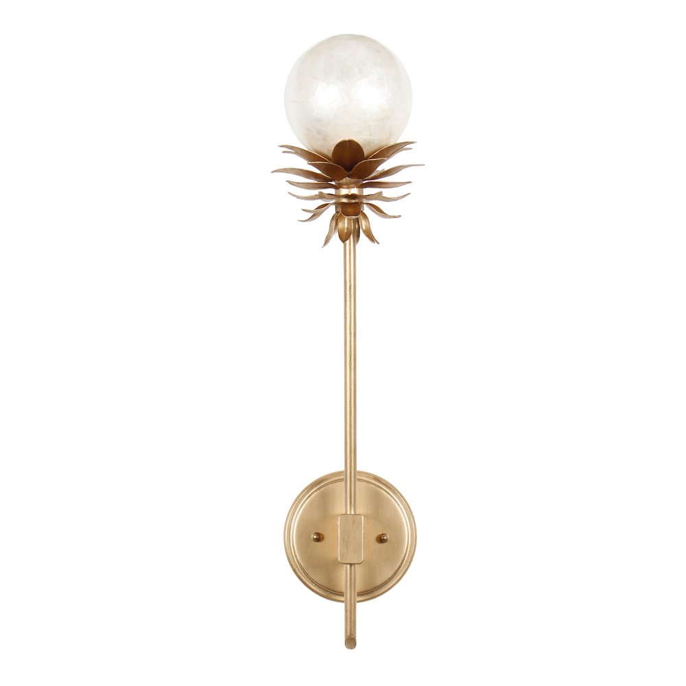 Florette 6.5-in 1 Light (25-watt) Modern Gold Wall Sconce. Picture 2