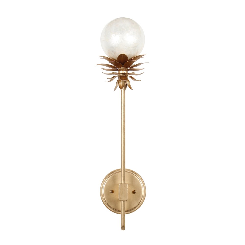 Florette 6.5-in 1 Light (25-watt) Modern Gold Wall Sconce. Picture 1