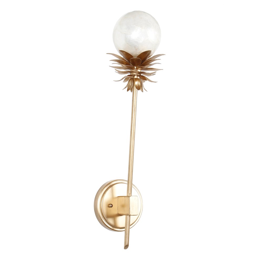 Florette 6.5-in 1 Light (25-watt) Modern Gold Wall Sconce. Picture 4