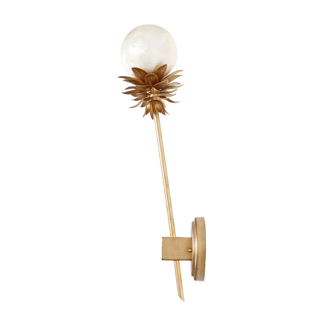 Florette 6.5-in 1 Light (25-watt) Modern Gold Wall Sconce. Picture 6