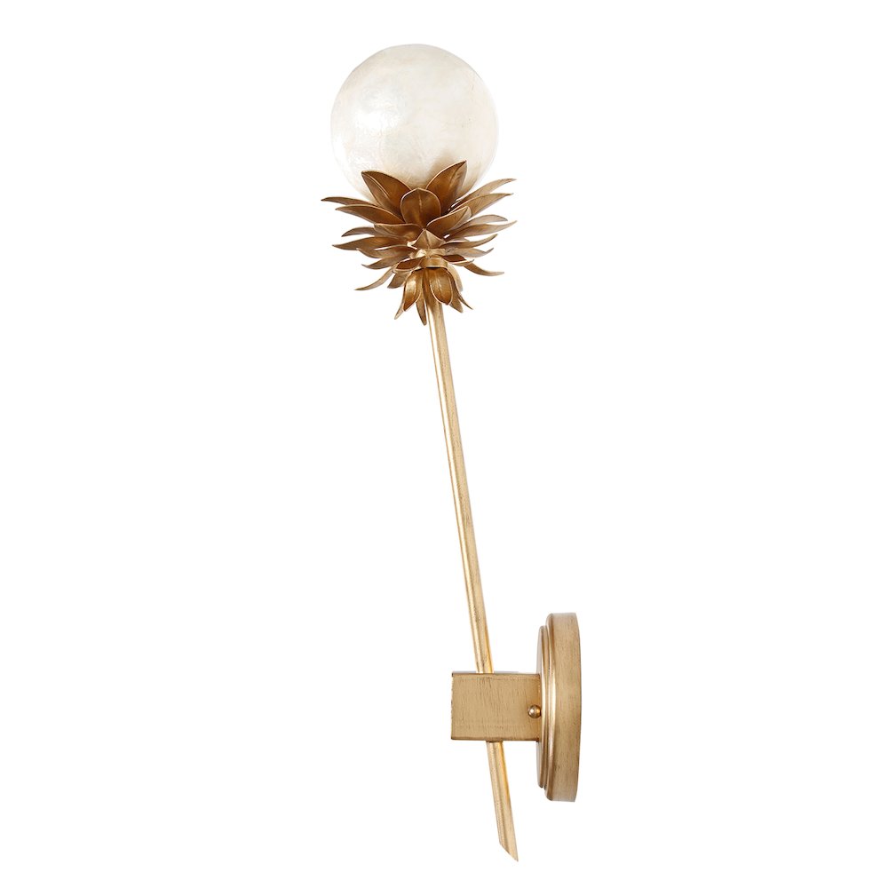 Florette 6.5-in 1 Light (25-watt) Modern Gold Wall Sconce. Picture 5