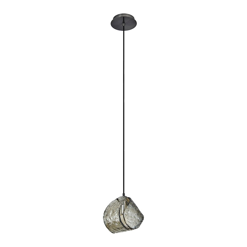 Pallina 7.5-in 1 Light (40-watt) Satin Black Nickel Pendant. Picture 1