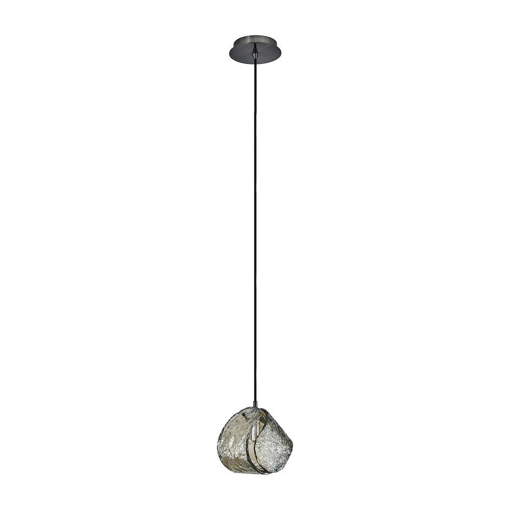 Pallina 7.5-in 1 Light (40-watt) Satin Black Nickel Pendant. Picture 2