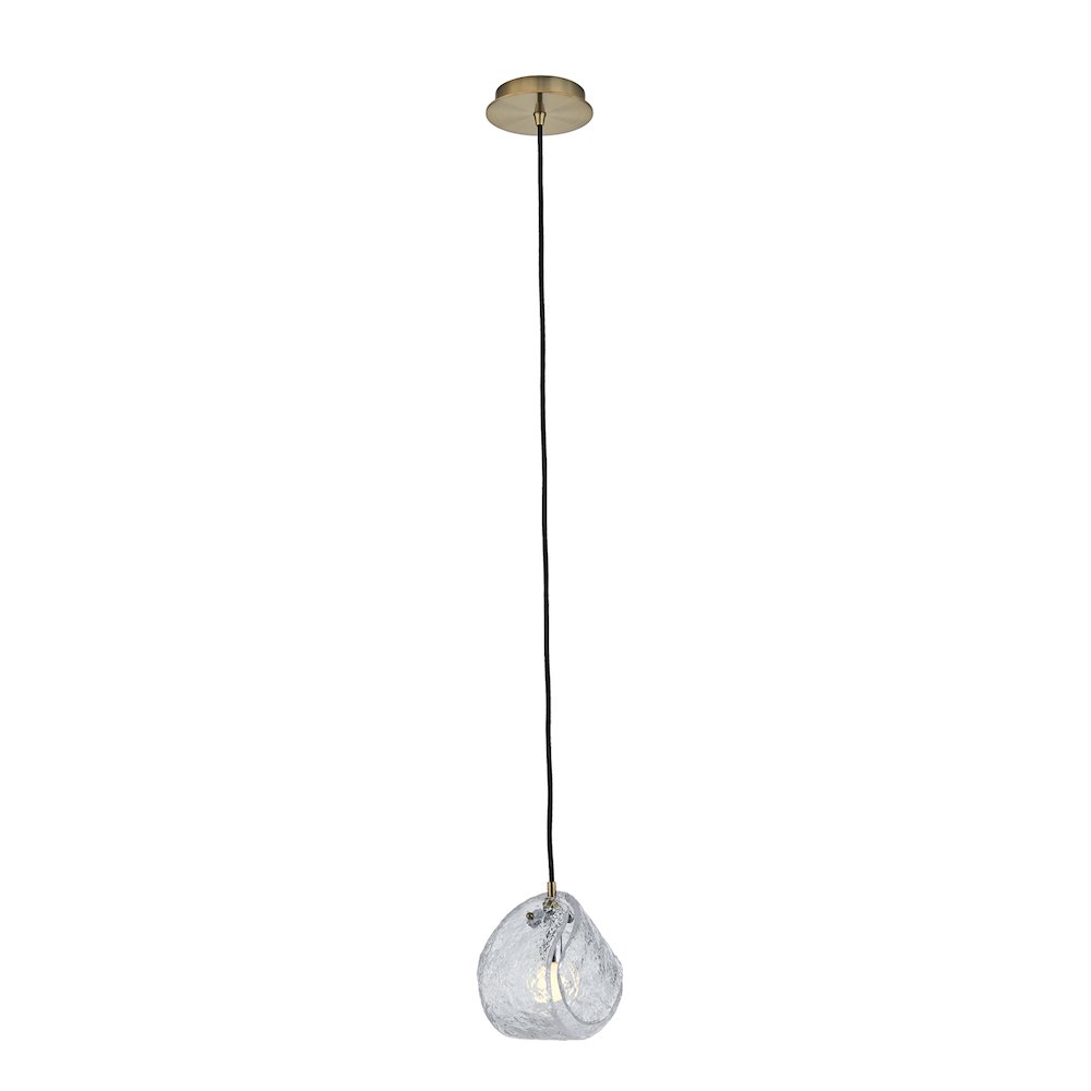 Pallina 7.5-in 1 Light (40-watt) Winter Brass Pendant. Picture 1