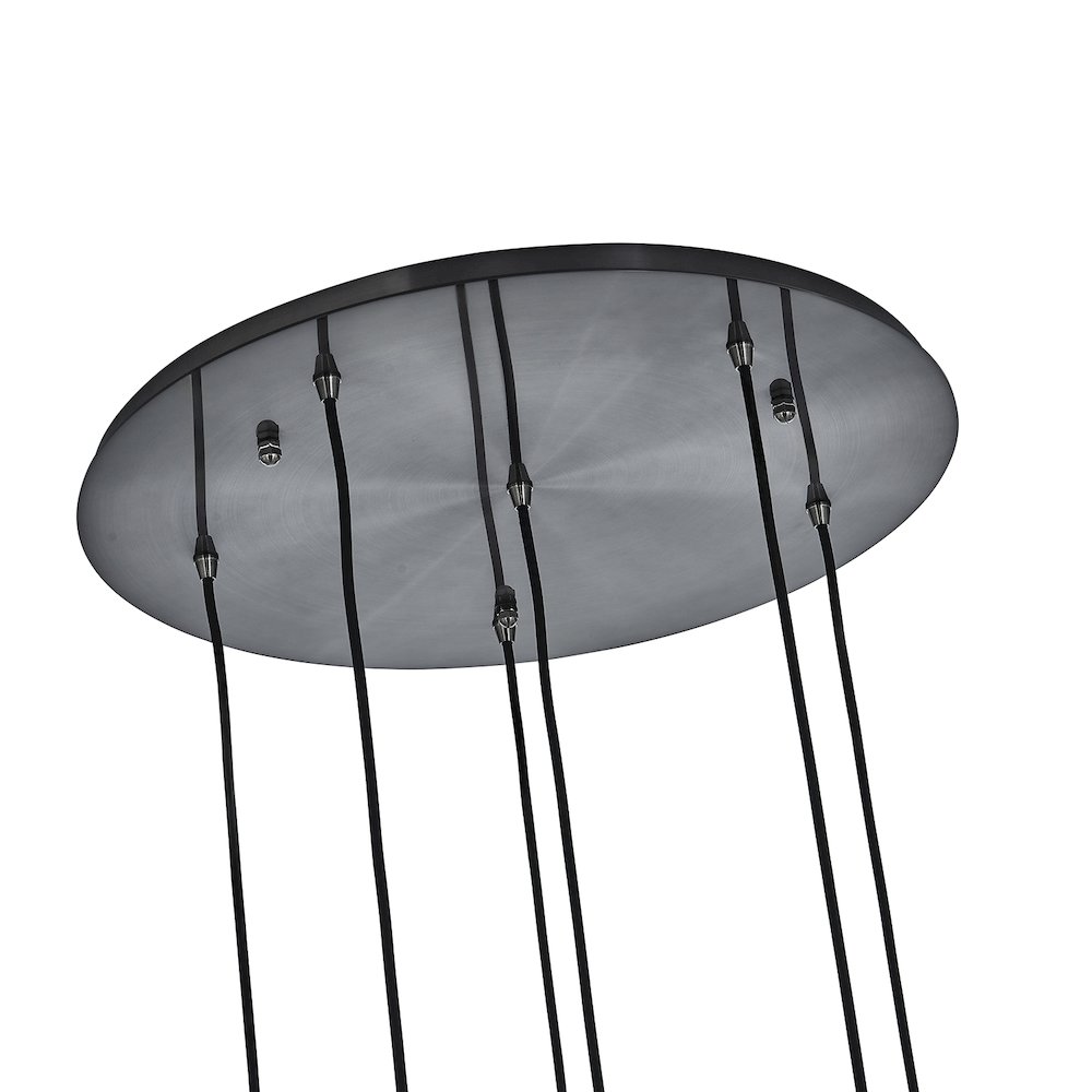 Pallina 24-in 6 Light (40-watt) Satin Black Nickel Chandelier. Picture 3