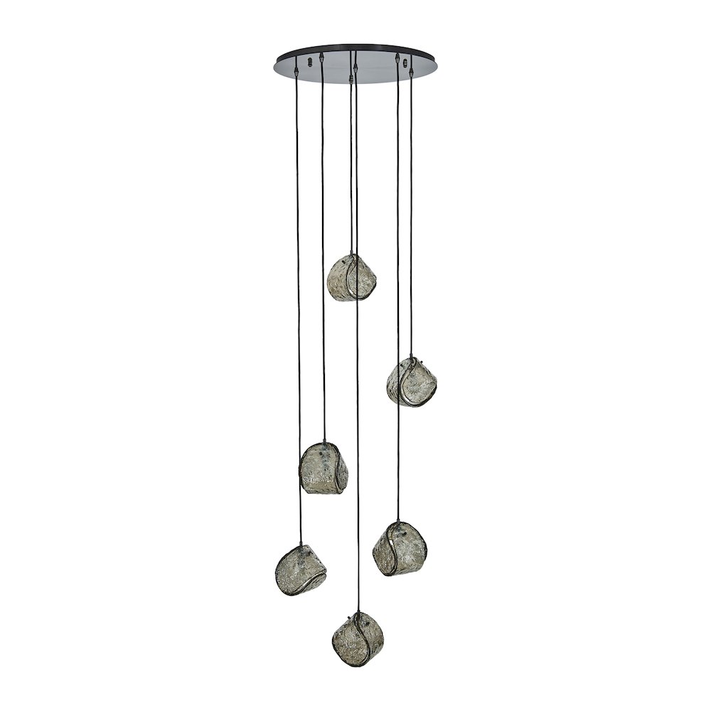 Pallina 24-in 6 Light (40-watt) Satin Black Nickel Chandelier. Picture 4