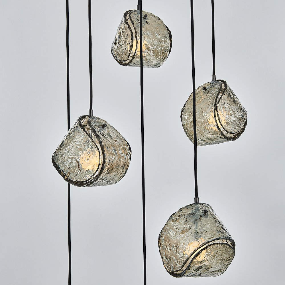 Pallina 24-in 6 Light (40-watt) Satin Black Nickel Chandelier. Picture 5