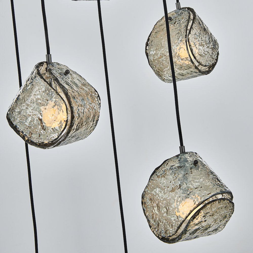 Pallina 24-in 6 Light (40-watt) Satin Black Nickel Chandelier. Picture 8