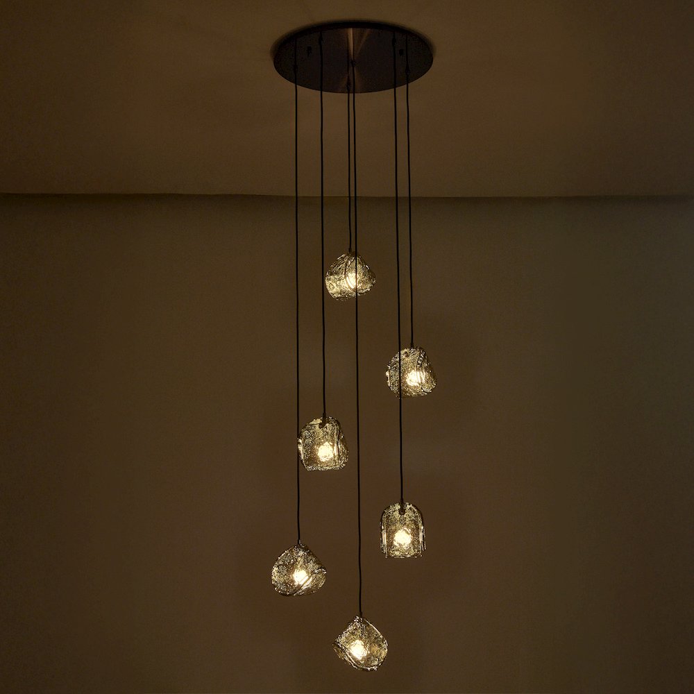 Pallina 24-in 6 Light (40-watt) Satin Black Nickel Chandelier. Picture 9
