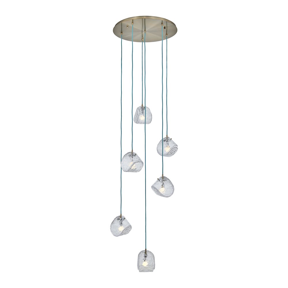 Pallina 24-in 6 Light (40-watt) Winter Brass Chandelier. Picture 1