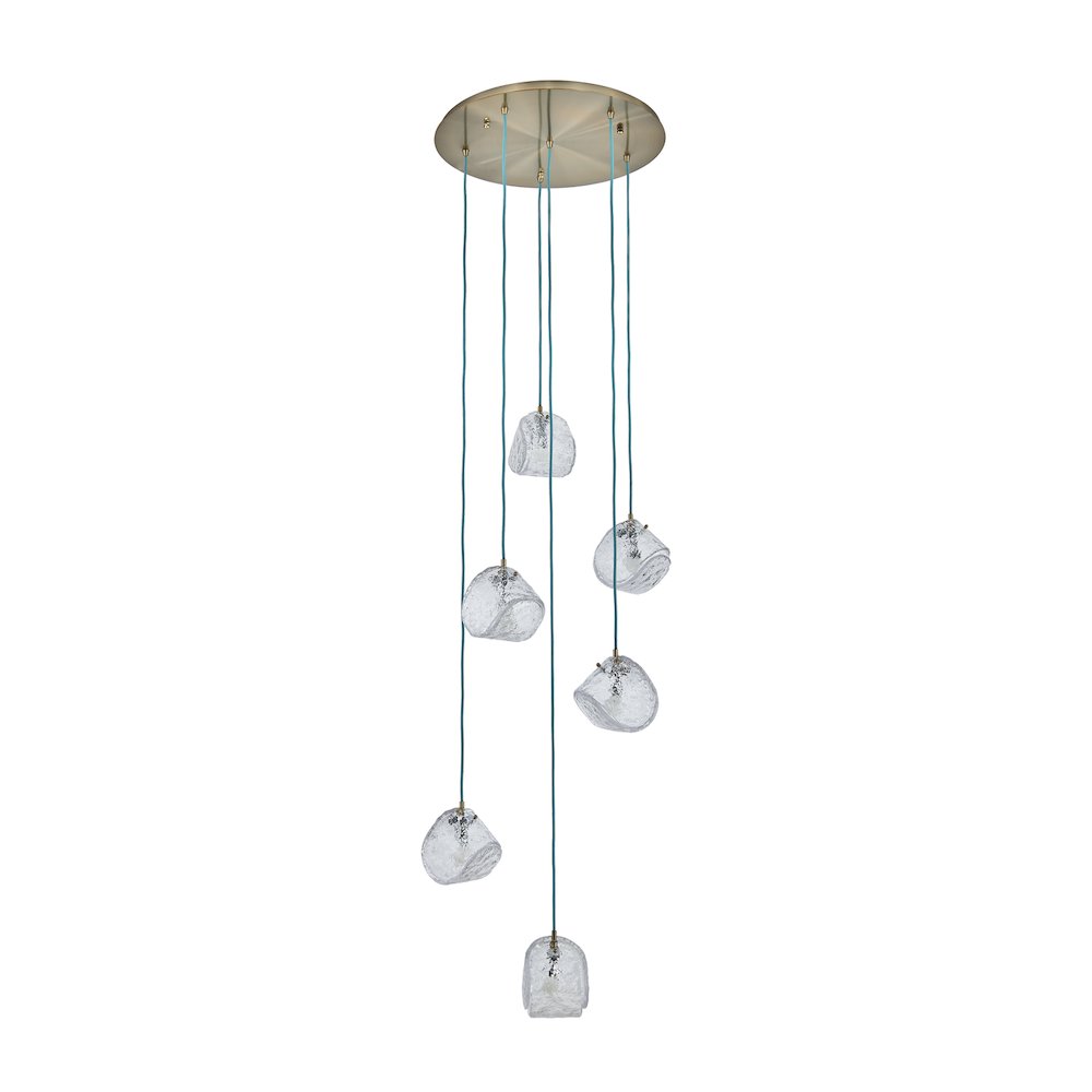 Pallina 24-in 6 Light (40-watt) Winter Brass Chandelier. Picture 2