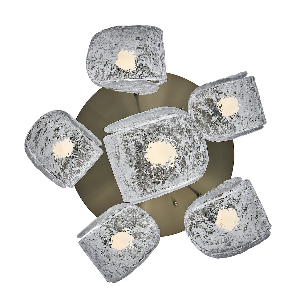 Pallina 24-in 6 Light (40-watt) Winter Brass Chandelier. Picture 3