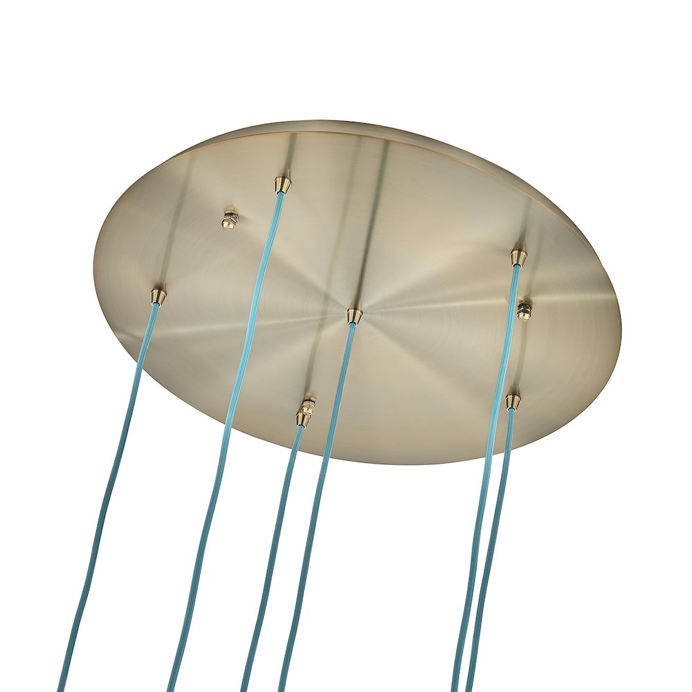 Pallina 24-in 6 Light (40-watt) Winter Brass Chandelier. Picture 4
