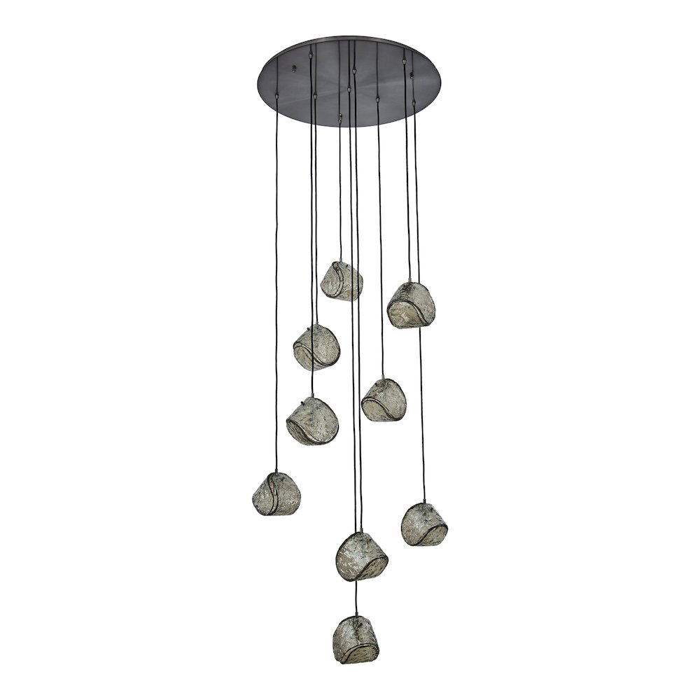 Pallina 32-in 9 Light (40-watt) Satin Black Nickel Chandelier. Picture 2