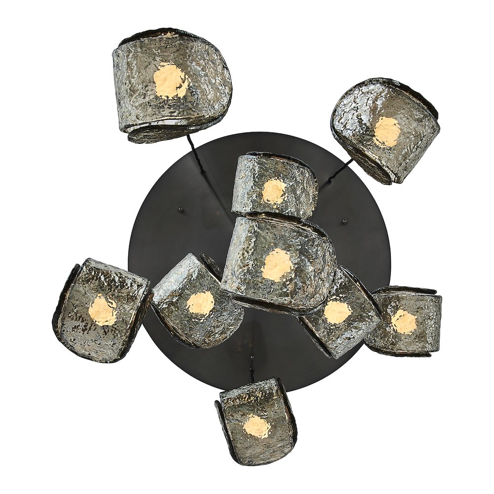 Pallina 32-in 9 Light (40-watt) Satin Black Nickel Chandelier. Picture 3