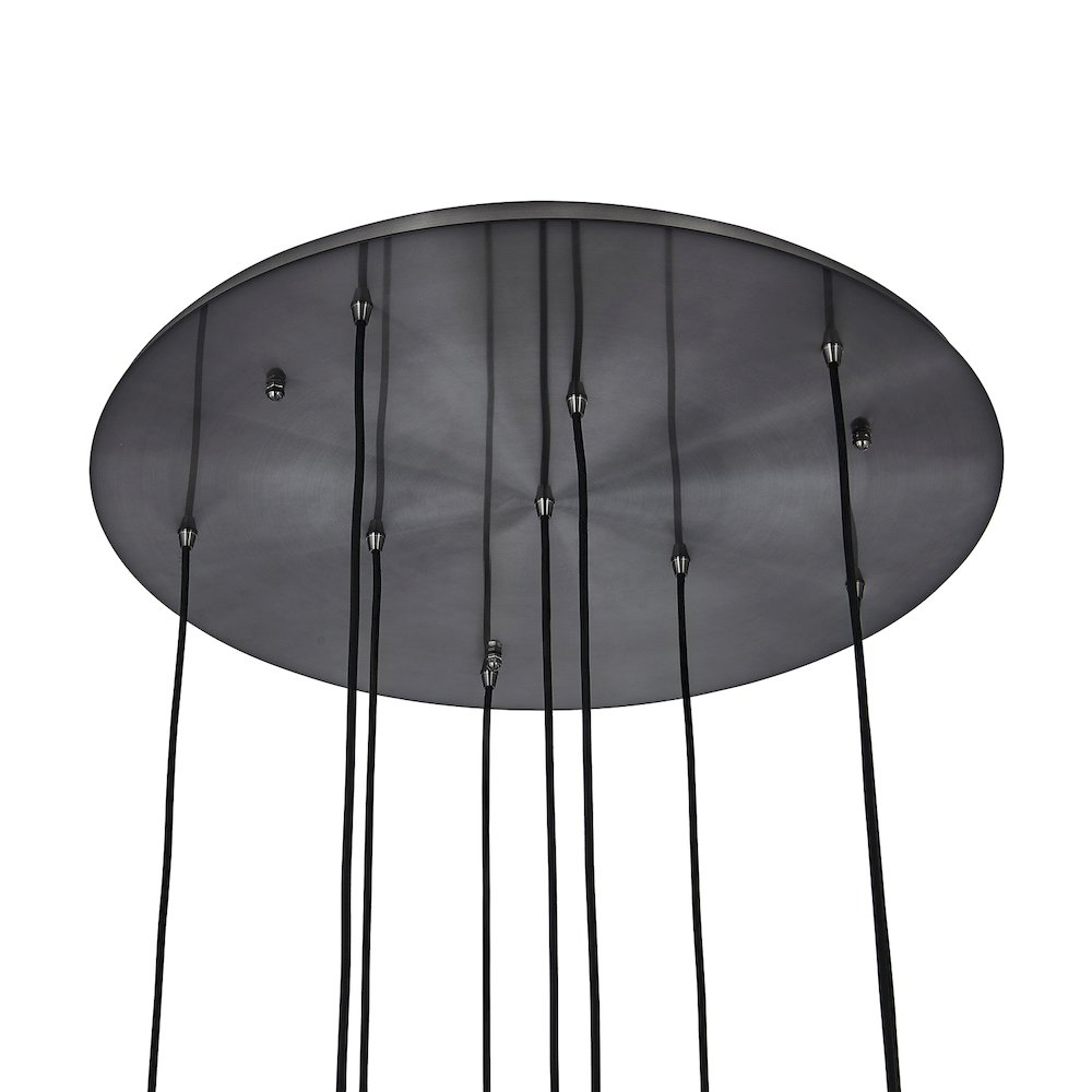 Pallina 32-in 9 Light (40-watt) Satin Black Nickel Chandelier. Picture 5
