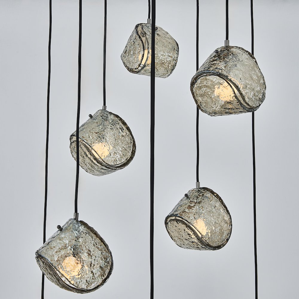 Pallina 32-in 9 Light (40-watt) Satin Black Nickel Chandelier. Picture 8