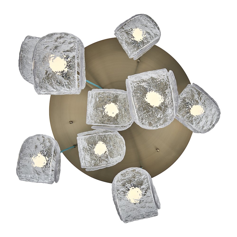 Pallina 32-in 9 Light (40-watt) Winter Brass Chandelier. Picture 2