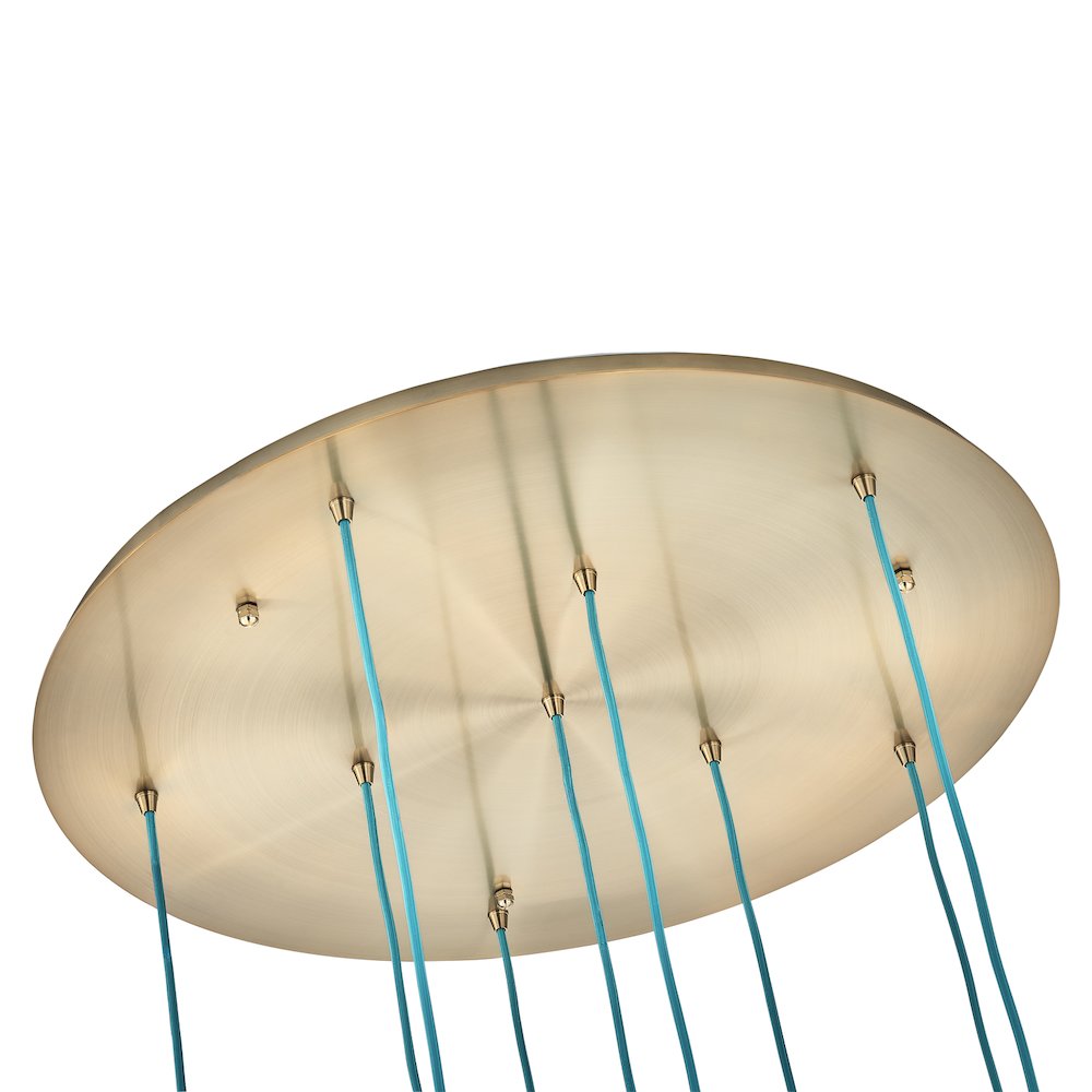 Pallina 32-in 9 Light (40-watt) Winter Brass Chandelier. Picture 4