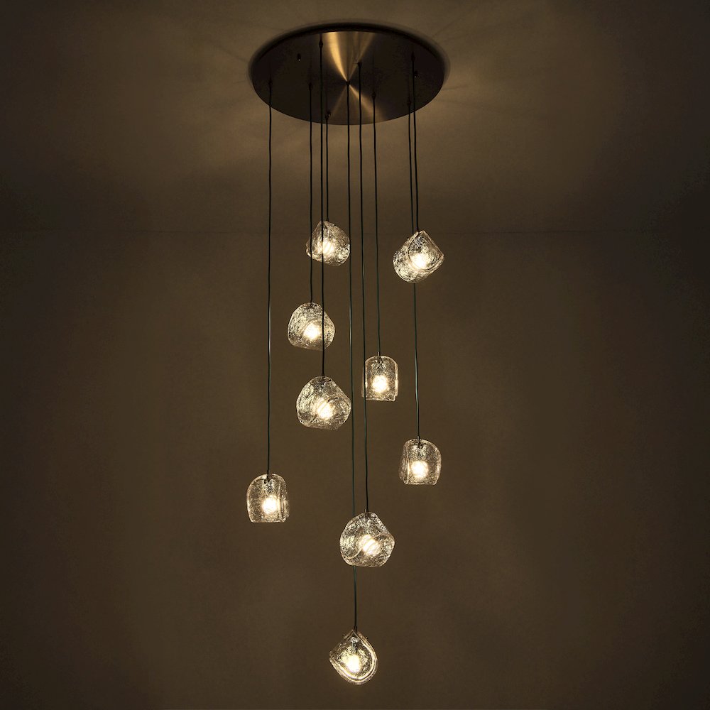 Pallina 32-in 9 Light (40-watt) Winter Brass Chandelier. Picture 9