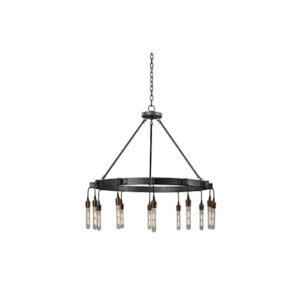 Matte Gun Metal 12-Light Industrial Chandelier, Belen Kox. Picture 1