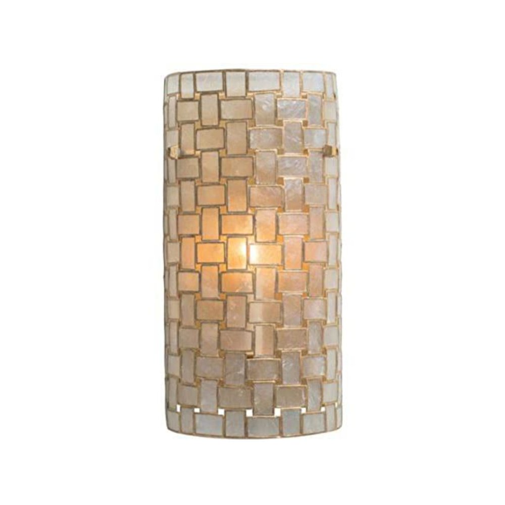 Oxidized Gold Leaf Capiz Shell Sconce, Belen Kox. Picture 1