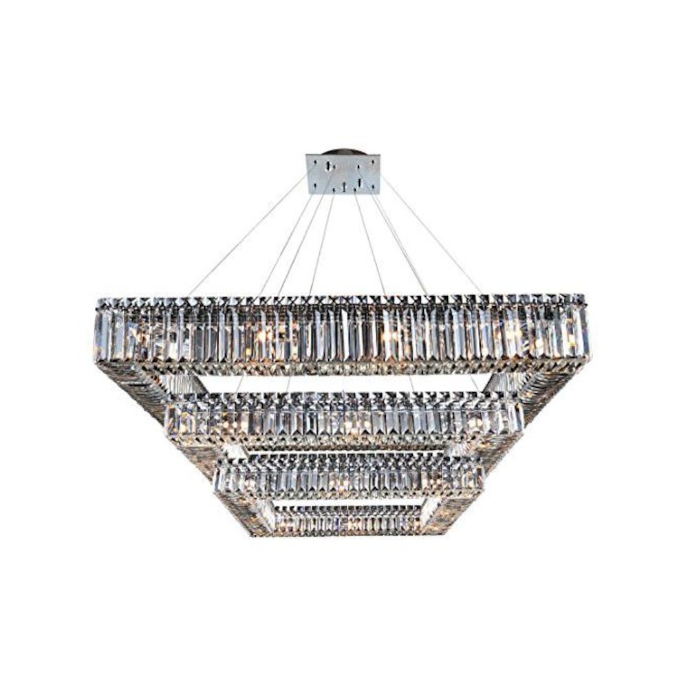 Quadro 35 Inch Square 3 Tier Pendant. Picture 1