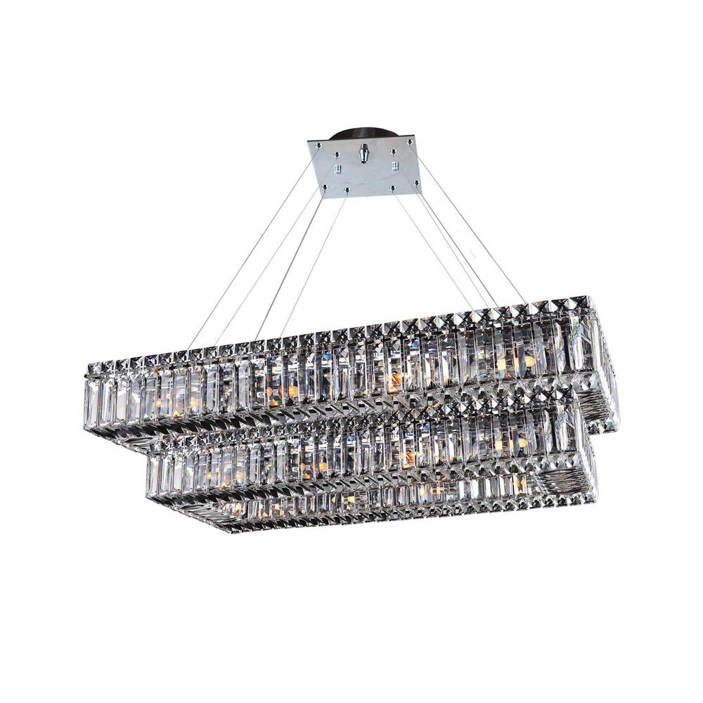 Baguette 43 Inch Rectangular 2 Tier Pendant. Picture 1
