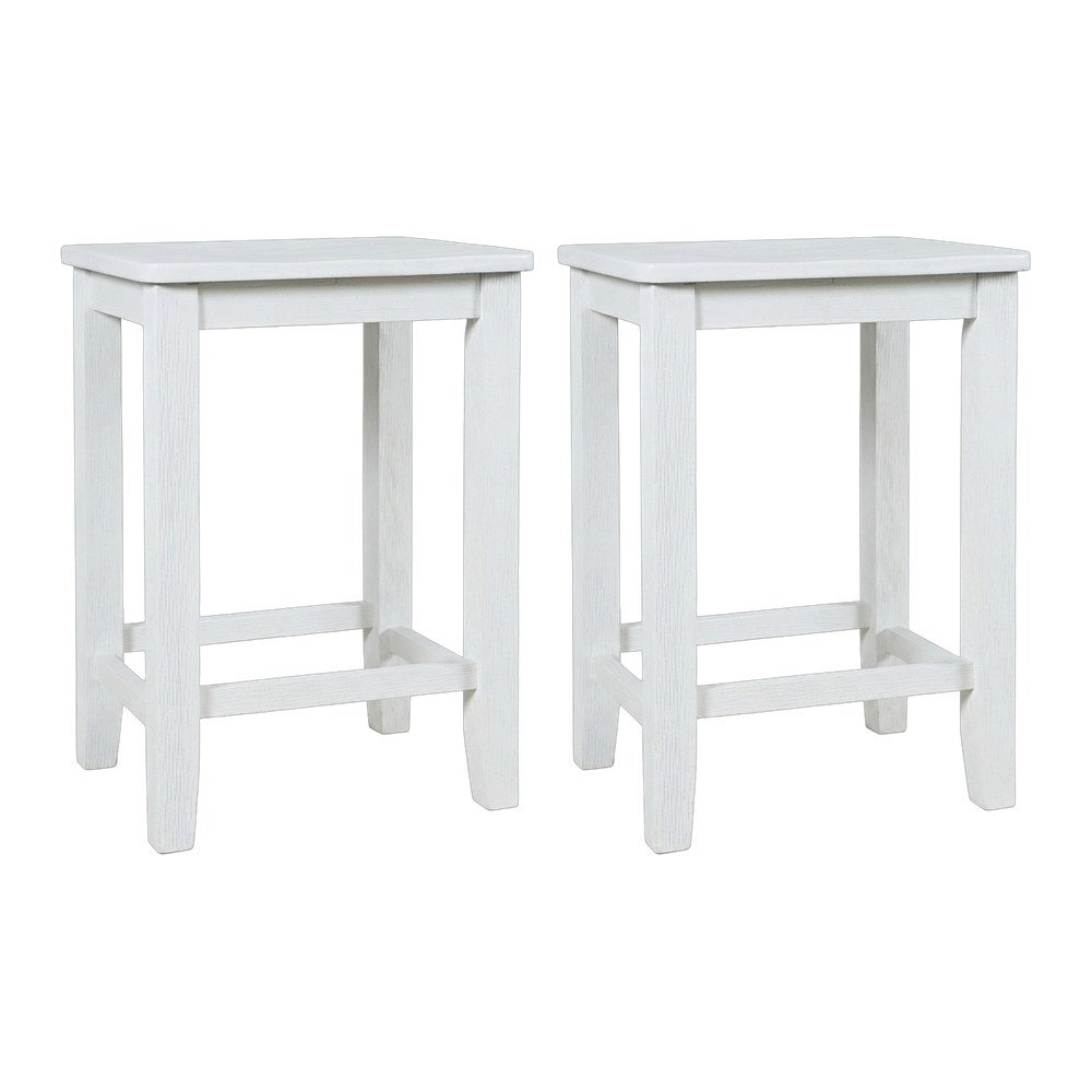 Eastern Tides Coastal Wire-Brushed Wood Backless Counter Barstool (Set of 2). Picture 1