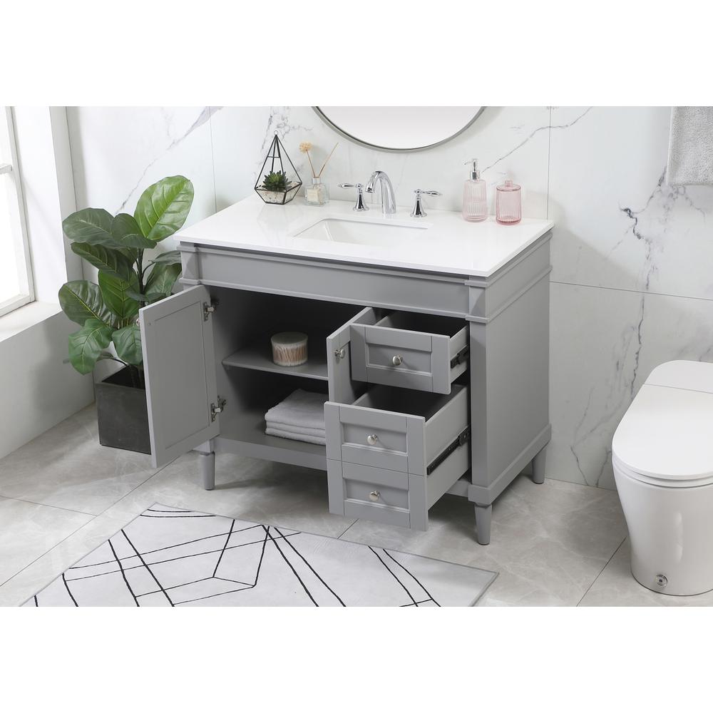 42 inch Single bathroom vanity in grey. Picture 3