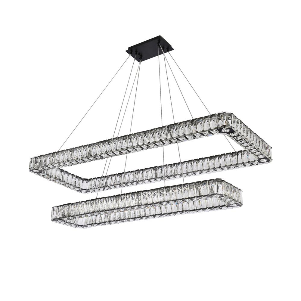 Monroe 50 inch LED double rectangle pendant in black. Picture 6