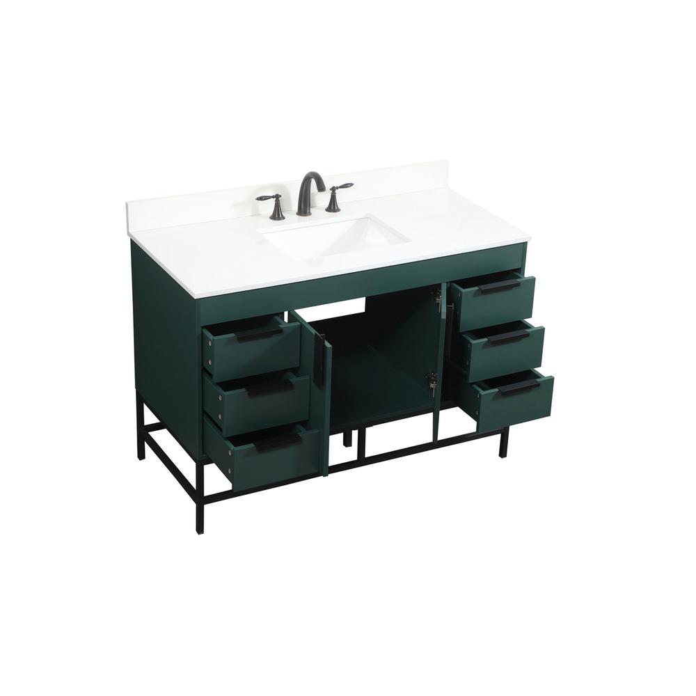 48 inch Single bathroom vanity in green with backsplash. Picture 9