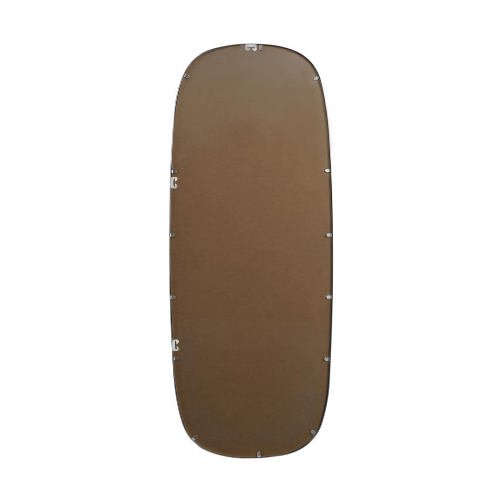 Metal Frame Oval Mirror 24x60 Inch in Silver. Picture 10
